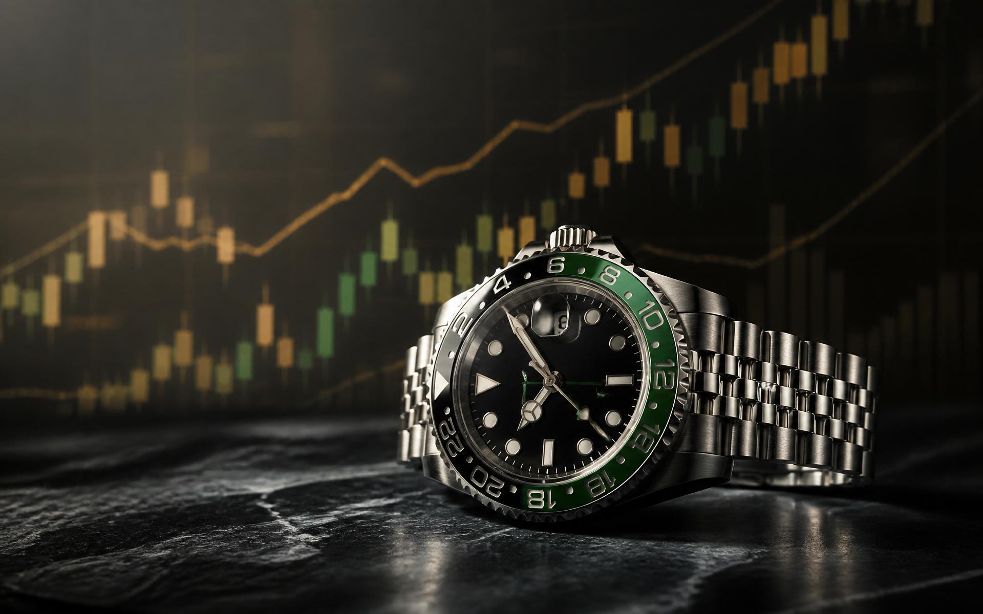 Luxury watch with market index